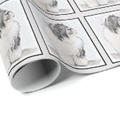 ひげ付きコリースケッチ – かわいいオリジナルドッグアート ラッピングペーパー (ロールコーナー)