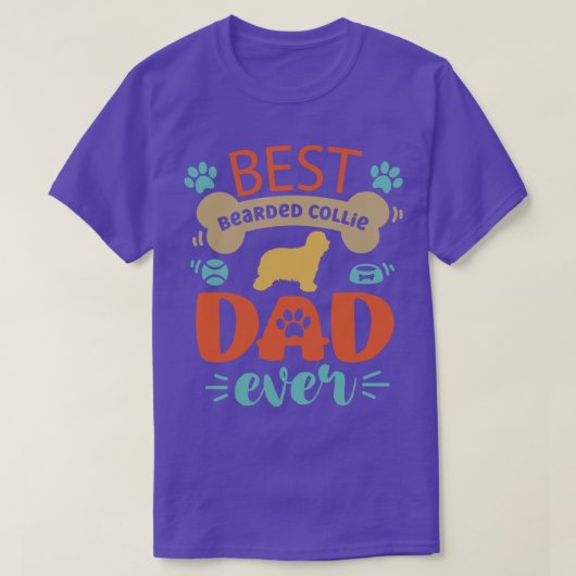 ひげ付きコリードッグパパ Tシャツ (デザイン正面)