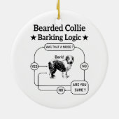 ひげ付きコリーバーキングロジックおもしろい犬皮肉 セラミックオーナメント (裏面)
