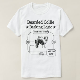 ひげ付きコリーバーキングロジックおもしろい犬皮肉 Tシャツ