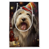 ひげ付きコリー新年 ミディアムペーパーバッグ (正面)