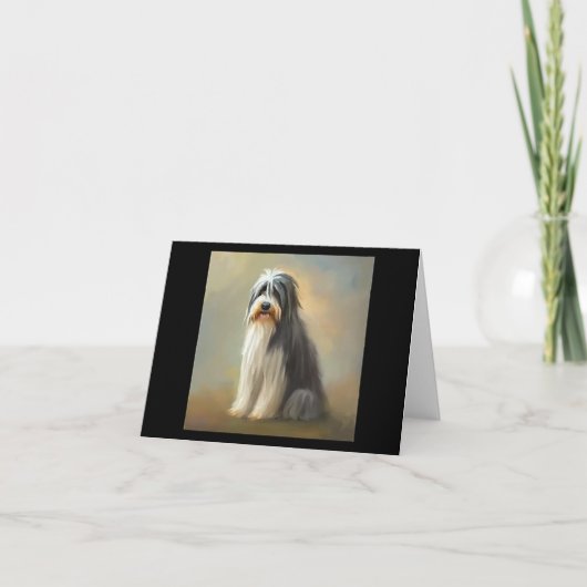 ひげ付きコリー犬 カード (正面)