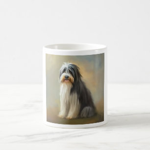 ひげ付きコリー犬 コーヒーマグカップ