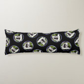 ひげ付きコリー絵を描ベアディブラックの可愛いドッグアート ボディピロー (正面)