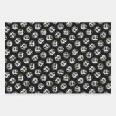 ひげ付きコリー絵を描ベアディブラックの可愛いドッグアート ラッピングペーパーシート (正面3)