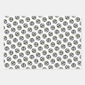 ひげ付きコリー絵を描ベアディブラックの可愛いドッグアート ラッピングペーパーシート (正面2)