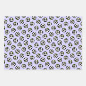 ひげ付きコリー絵を描ベアディブラックの可愛いドッグアート ラッピングペーパーシート (正面)