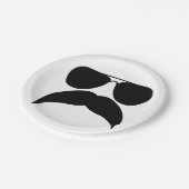 ひげ付きサングラス – 背景色を選択 ペーパープレート (アングル)