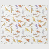 ひげ付きドラゴンのスキャッタパターン透明 ラッピングペーパー (フラット)