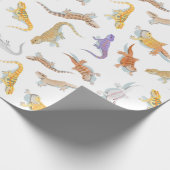 ひげ付きドラゴンのスキャッタパターン透明 ラッピングペーパー (角)