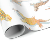 ひげ付きドラゴンのスキャッタパターン透明 ラッピングペーパー (ロールコーナー)