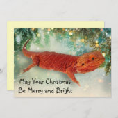 ひげ付きドラゴンズフラットホリデーカード シーズンカード (正面/裏面)