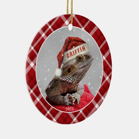 ひげ付きドラゴンセラミックスサークルオーナメント セラミックオーナメント (右)