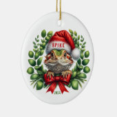 ひげ付きドラゴンセラミックスサークルオーナメント セラミックオーナメント (右)