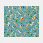 ひげ付きドラゴンモーフホリデーアイス フリースブランケット (正面(横))