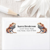 ひげ付きドラゴンリザード差出人住所ラベル ラベル (インサイチュ)