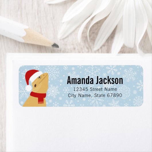 ひげ付きドラゴンリザード差出人住所ラベル ラベル (インサイチュ)