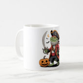 ひげ付きドラゴン海賊ハロウィーンアート コーヒーマグカップ (正面左)