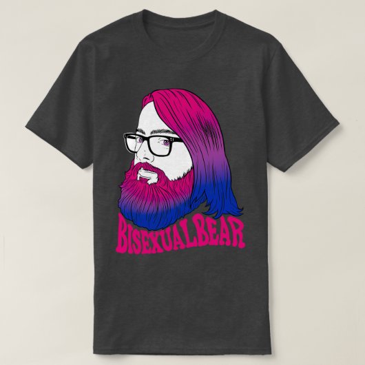 ひげ付きバイセクシクラシックュアルベアTシャツ Tシャツ (デザイン正面)