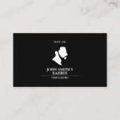 ひげ付き男性理容師ロゴ名刺 名刺 (正面)