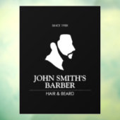 ひげ付き男性理容師ロゴ ウィンドウサイン (シート3)