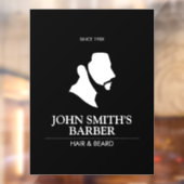 ひげ付き男性理容師ロゴ ウィンドウサイン (シート2)