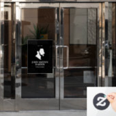 ひげ付き男性理容師ロゴ ウィンドウサイン (オフィスドア)