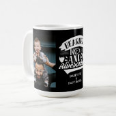 ひげ付き素晴らしインク2フォトパーソナライズされたパパ コーヒーマグカップ (正面左)