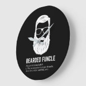 ひげ付き関数おもしろいの叔父定義 ラージ壁時計 (傾斜)