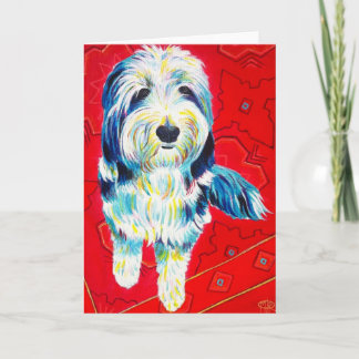 ひげ付きCollie Greeting Card、封筒を含む カード