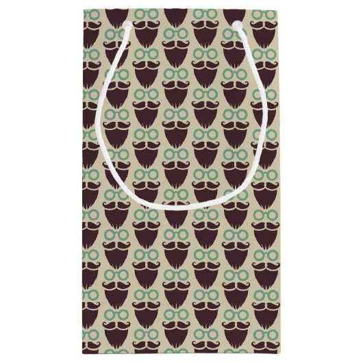 ひげ口ひげ眼鏡パターン小抱き枕 スモールペーパーバッグ (裏面)