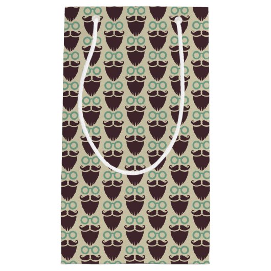 ひげ口ひげ眼鏡パターン小抱き枕 スモールペーパーバッグ (正面)