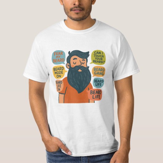 ひげ好きのための面白いデザイン Tシャツ (正面)