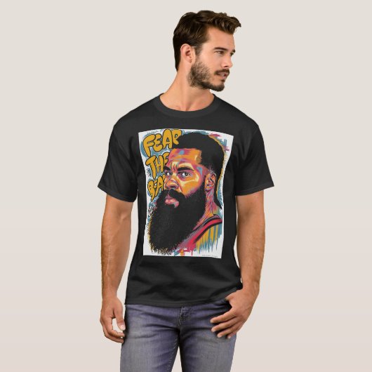 ひげ巨人スニーカーのギャングの神を恐おもしろいれる Tシャツ (正面フル)