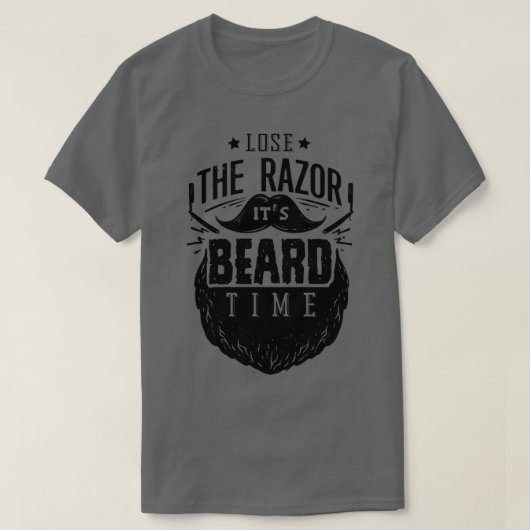ひげ忘れの時間を剃刀で切る Tシャツ (デザイン正面)