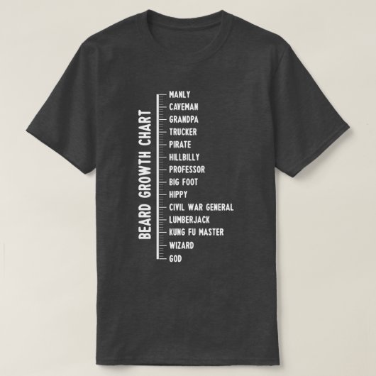 ひげ恋人スケールひげおもしろい成長チャートクラシック Tシャツ (デザイン正面)