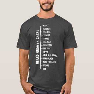 ひげ恋人スケールひげおもしろい成長チャートクラシック Tシャツ