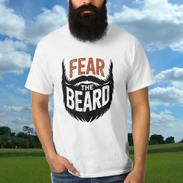 ひげ愛好家のための面白いメンズTシャツ「Fear The Beard」 Tシャツ