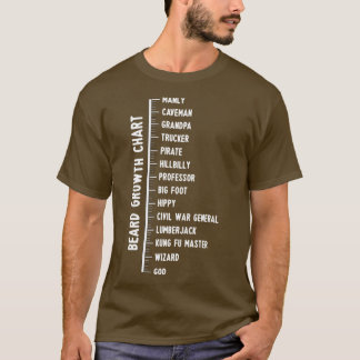 ひげ愛好家スケールひげおもしろいの成長チャート Tシャツ