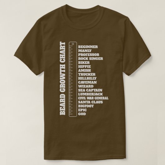 ひげ愛好家メンズヒゲ成長グラフギフト1 Tシャツ (デザイン正面)