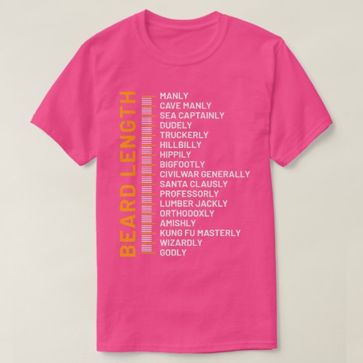 ひげ成長チャートひげ長さ線ひげ長さ Tシャツ (デザイン正面)