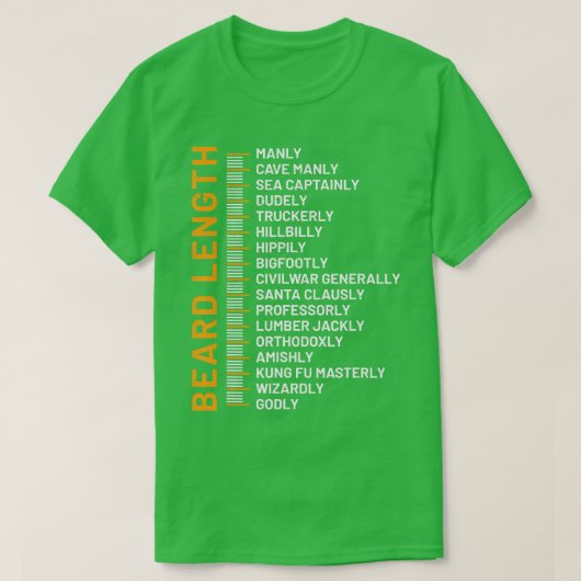 ひげ成長チャートひげ長さ線ひげ長さ Tシャツ (デザイン正面)