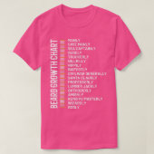 ひげ成長チャートひげ長さ線ひげ長さ Tシャツ (デザイン正面)