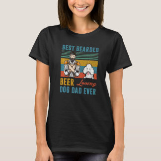 ひげ最高のひげビール愛犬パパエバープードルドッグ Tシャツ