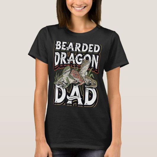 ひげ最高のひげ竜パパエバーヒゲ竜トカゲ Tシャツ (正面)