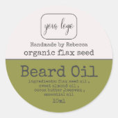 ひげ油ロゴを追加するラベルモダン緑 ラウンドシール (正面)