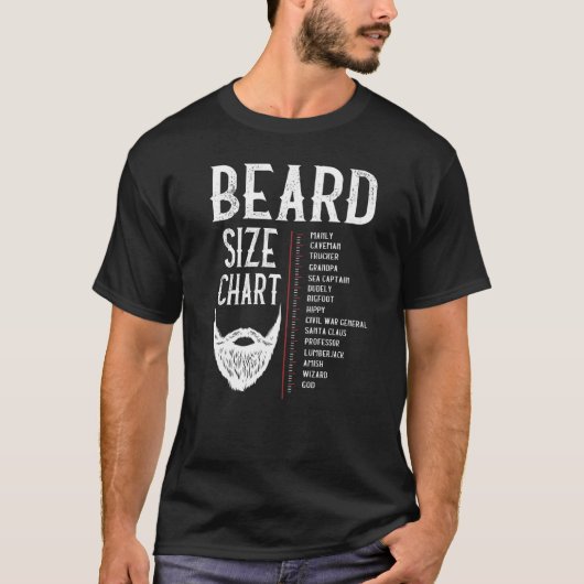 ひげ測定チャーひげ長さ成長チャート Tシャツ (正面)