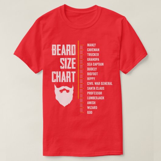 ひげ測定チャートひげ長おもしろい成長 Tシャツ (デザイン正面)