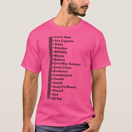 ひげ測定チャート ひげ愛好家に Tシャツ (正面)