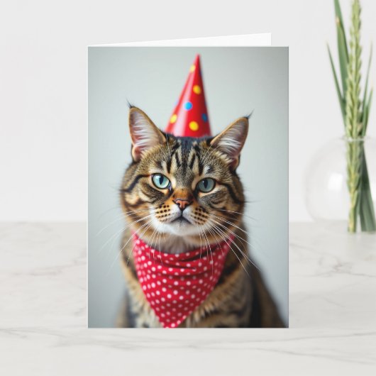 ひげ猫の誕生日カード カード (正面)